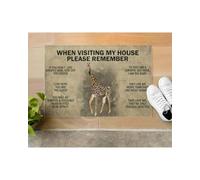 Door Mat When Visiting My House Please Remember - Giraffe Doormat