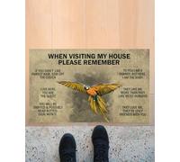 Door Mat When Visiting My House Please Remember - Parrot Indoor And Outdoor Doormat