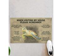 Door Mat When Visiting My House Please Remember - Turtle Doormat