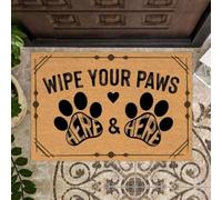 Door Mat Wipe Your Paws Here Here Dog Funny Doormat