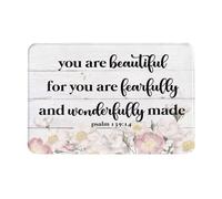 Door Mat You Are Fearfully & Wonderfully Made Entrance Rug Non-Slip Floor Mat Soft Entrance Matting For Outdoor Kitchen Indoor 40X60CM