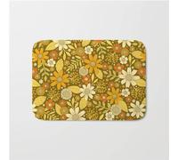 Door Mats 1970S Retro Flowers In Yellow Orange And Olive Green, Floor Mat Funny Entrance Doormat Hardwearing Rug Mats For Hall Door Entryway Home 40X60Cm
