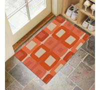 Door Mats 40 X 60 Cm, Soft Comfortable Machine Washable, Indoor Abstract Geometry Rugs With Non-Slip Backing, Modernism Doormats For Entrance, Entryway, Corridor Orange Color