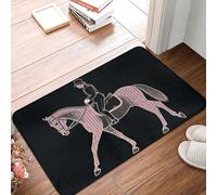 Door Mats 40X60Cm Dressage Dressage Riding Horse Print Barrier Mats Decorative Entrance Rug Dirt Trapper Floor Mat For Kitchen Office Indoor