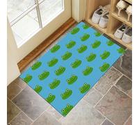 Door Mats 50 X 80 Cm, Soft Comfortable Machine Washable, Indoor Green Frog Rugs With Non-Slip Backing, Cute Cartoon Doormats For Entrance, Entryway, Corridor Blue