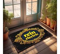 Door Mats Funny Golden Ornate Frame With Rein Electric Text Doormat Outdoor Winter Rug Room Accessories For Men(40X60CM)