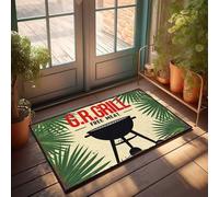 Door Mats Funny Vintage G.R. Grill Sign With Free Meat Offer Doormat Outdoor Winter Rug Room Accessories For Men(65X90CM)
