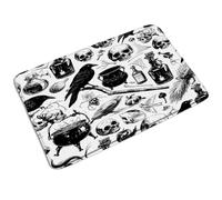 Door Mats Halloween Gothic Raven Skull Witchy Horror Ghosts Skeleton, Heavy Duty Welcome Mat Non-Slip Entrance Carpet 40X60Cm For Bathroom Office Indoor