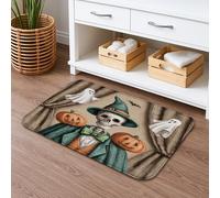Door Mats Halloween Skeleton Spooky Pumpkin Ghosts, Soft Welcome Mat Hardwearing Rug Mats 40X60Cm For Office Kitchen Bathroom