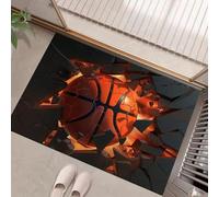 Door Mats Indoor 45 X 75 Cm - Absorbent, Non-Slip Indoor Doormat For Back & Front Door, Patios- 3D Basketball Dust Doormat, Abstract Art Barrier Mat & Entrance Rugs, Grey
