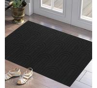 Door Mats Indoor 50x80cm, Absorbent Non-Slip Doormat for Entrance, Machine Washable Soft Inside Floor Mat Carpet for Entryway, Front Back Door, Muddy Shoes & Paws (Black 1)