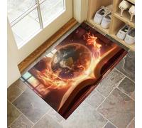 Door Mats Indoor 60 x 120 cm, Non Slip Crystal Ball Front Door Mat Low Profile Doormat Easy to Clean Ancient Library Doormat Floor Mat for Inside Entryway, Patio, Pets and Dogs - Brown