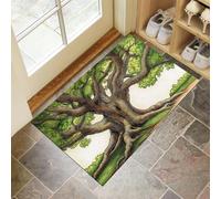 Door Mats Indoor 60 x 90 cm, Non Slip Ancient Oak Front Door Mat Low Profile Doormat Easy to Clean Natural Beauty Doormat Floor Mat for Inside Entryway, Patio, Pets and Dogs - Green