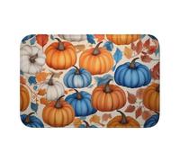 Door Mats Indoor 60x40cm/15.7x23.6in, Orange White Blue Leaves And Berries Printed Welcome Door Mat,Anti-Slip Doormats Floor Mat,Front Back Door Rug,Entrance Mat For Patio Bathroom Kitchen Bedroom
