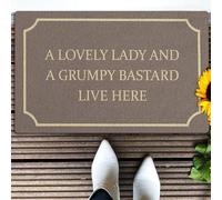 Door Mats Indoor A Lovely Lady And A Grumpy Bastard Live Here Design Doormat Home Decor House Warming Gifts New Home Decor