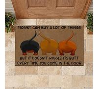 Door Mats Indoor Funny Dachshund Butt Money Can Buy A Lot Of Things Design Doormat Home Decor House Warming Gifts New Home Decor