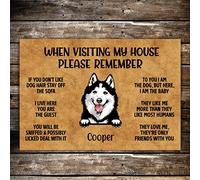 Door Mats Indoor Funny Husky Dog When Visiting My House Custom Name Doormat Home Decor House Warming Gifts New Home Decor