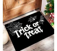 Door Mats Indoor, Halloween Atmosphere Machine Washable Soft Doormats, Dirt Trapper Door Mat, Spider Webs, Bats Absorbent Entrance Rug, Non-Slip Floor Mats For Inside, (60 X 90 Cm, Black)