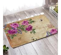 Door Mats Indoor Purple Butterfly Flower Bath Mat Super Soft Doormats Rugs Non Slip Mat Floor Mat for Indoor Outdoor Living Room Kitchen Washable Door Mat for Pets and Dogs(40x60cm)