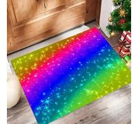 Door Mats Indoor, Shining Stars Machine Washable Soft Doormats, Dirt Trapper Door Mat, Psychedelic Colorful Absorbent Entrance Rug, Non-Slip Floor Mats For Inside, (40 X 60 Cm, Mixed Colors)