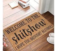 Door Mats Outdoor Doormat Indoor for Entryway,Welcome to The Shitshow Hope You Brought Alcohol Welcome Mats 24X16 Inch