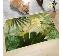 Door Mats Outdoor Indoor 60 X 90 Cm, Watercolor Forest Door Matts Indoor, Pine Trees Mountain Elements Non Slip Floor Mat Welcome Entrance Doormats Machine Washable Low Profile Doormat (Olive Green)
