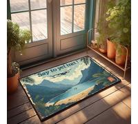 Door Mats Outdoor Large Escape To Paradise: Fly Away With May Star Airlines! Doormat Front Porch Rug Front Door Welcome Mat(40X60CM)