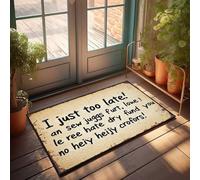 Door Mats Outdoor Large Retro Sign: 'I Just Too Late! An Sew Juggs Furt, Lone Le Ree Hate Doormat Front Porch Rug Front Door Welcome Mat(40X60CM)