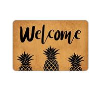 Door Mats Outside Welcome Mat Welcome Pineapple Door Mat Rubber Non Slip Backing Funny Doormat Indoor Outdoor Rug Front Door Mat 23.6"(W) X 15.7"(L)
