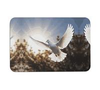 Door Mats White Dove Flying in The Sun Printed Bathroom Carpets Non-Slip Mats Super Absorbent Bathroom Mats Diatom Mud Mats with Rubber Backing for Bathrooms, Bathtubs, Sinks, Laundry Rooms, Kitchens