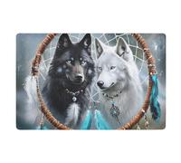 Door Mats Wolf Dream Chaser Retro Durable Bath Mat Duty Dirt Indoor Door Mat For Bathroom Bedroom Entrance 40X60Cm