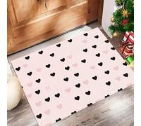 Door Matts Indoor 40 X 60 Cm, Simple Heart Shapewashable Entrance Rug, Absorbent Dog Doormat For Muddy Paws, Pink Minimalisminside Mat For Front Door, Entryway, Pets