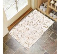 Door Matts Indoor 40 X 60 Cm, Willow Leaveswashable Entrance Rug, Absorbent Dog Doormat For Muddy Paws, Cream Modern Simplicityinside Mat For Front Door, Entryway, Pets