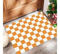 Door Matts Indoor 45 X 75 Cm, Checkerboardwashable Entrance Rug, Absorbent Dog Doormat For Muddy Paws, Orange Color Modern Simplicityinside Mat For Front Door, Entryway, Pets
