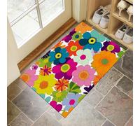 Door Matts Indoor 45 X 75 Cm, Colorful Flowerswashable Entrance Rug, Absorbent Dog Doormat For Muddy Paws, Mixed Colors Cartoon Styleinside Mat For Front Door, Entryway, Pets