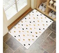 Door Matts Indoor 45 X 75 Cm, Golden Raindropswashable Entrance Rug, Absorbent Dog Doormat For Muddy Paws, White Simple Cuteinside Mat For Front Door, Entryway, Pets