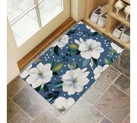 Door Matts Indoor 45 X 75 Cm, Polka Dot Flowerswashable Entrance Rug, Absorbent Dog Doormat For Muddy Paws, Blue Modern Simple inside Mat For Front Door, Entryway, Pets