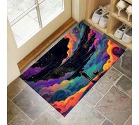 Door Matts Indoor 50 X 80 Cm, Anime Stylewashable Entrance Rug, Absorbent Dog Doormat For Muddy Paws, Mixed Colors Starry Sky Cloudsinside Mat For Front Door, Entryway, Pets