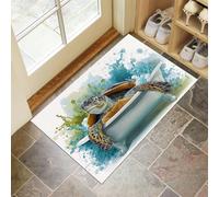 Door Matts Indoor 50 X 80 Cm, Bathtub Turtlewashable Entrance Rug, Absorbent Dog Doormat For Muddy Paws, White Watercolor Inkinside Mat For Front Door, Entryway, Pets