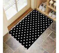Door Matts Indoor 50 X 80 Cm, White Polka Dotswashable Entrance Rug, Absorbent Dog Doormat For Muddy Paws, Black Minimalist Styleinside Mat For Front Door, Entryway, Pets