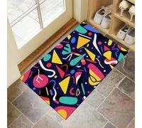 Door Matts Indoor 60 X 90 Cm, Abstract Geometrywashable Entrance Rug, Absorbent Dog Doormat For Muddy Paws, Mixed Colors Cartoon Styleinside Mat For Front Door, Entryway, Pets