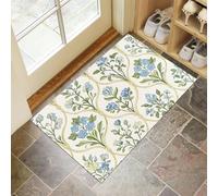 Door Matts Indoor 60 X 90 Cm, Flowering Plantswashable Entrance Rug, Absorbent Dog Doormat For Muddy Paws, White Art Decoinside Mat For Front Door, Entryway, Pets