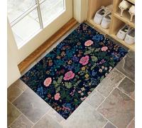 Door Matts Indoor 60 X 90 Cm, Flowers Plantswashable Entrance Rug, Absorbent Dog Doormat For Muddy Paws, Mixed Colors Elegant Retroinside Mat For Front Door, Entryway, Pets