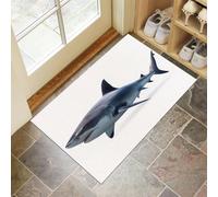 Door Matts Indoor 60 X 90 Cm, Gray Sharkwashable Entrance Rug, Absorbent Dog Doormat For Muddy Paws, White Marine Animalsinside Mat For Front Door, Entryway, Pets