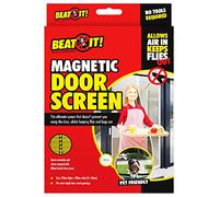 Door Mesh Magnetic Magic Curtain Black OR White Fastening Mosquito Fly Insect Net Screen Quality Non Toxic PET Friendly UK Free P&P (1 x Magnetic Magic Door Screen, White)