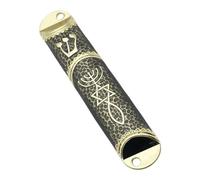 Door Mezuzah Case Front Door Decoration Symbol of Prosperity Handmade Judaica Gift for Home Office Doorway Sturdy 10.6cm (Black)
