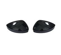 Door Mirror Cover Caps For VW For Tiguan MK2 2017 2018 2019 2020 Replacement Matt Chrome Rearview Side Wing Mirror Caps Cover Rear View Cap(Gloss black)