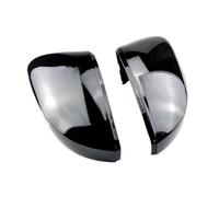 Door Mirror Covers Caps Carbon Fiber For VW For Polo MK5 6R 6C 2Pcs ABS Black Side Mirror Caps Accessories(Bright black)