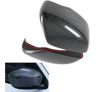 Door Mirror Covers Caps For Navara For NP300 2017-2019 2Pcs Car Rear View Side Mirror Cover Trim Carbon Fiber/Chrome Left Right Accessories Rearview Mirror Caps Cover(A Carbon Fiber Black)