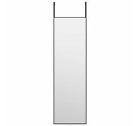 Door Mirror Glass and Aluminium Hanging Mirror Black/Gold Multi Sizes vidaXL